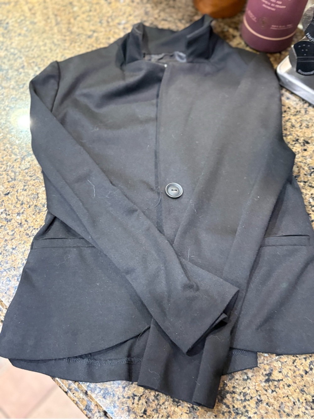 Amy Byer Black Women's Blazer with Subtle Red Detail